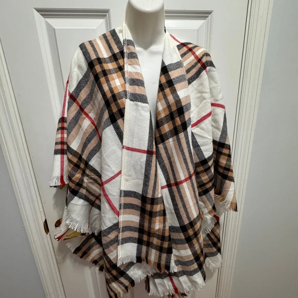 Plaid wrap V. Frass classic cover NWT one size